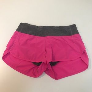 Lululemon Pink/Gray Speed Shorts Size 4